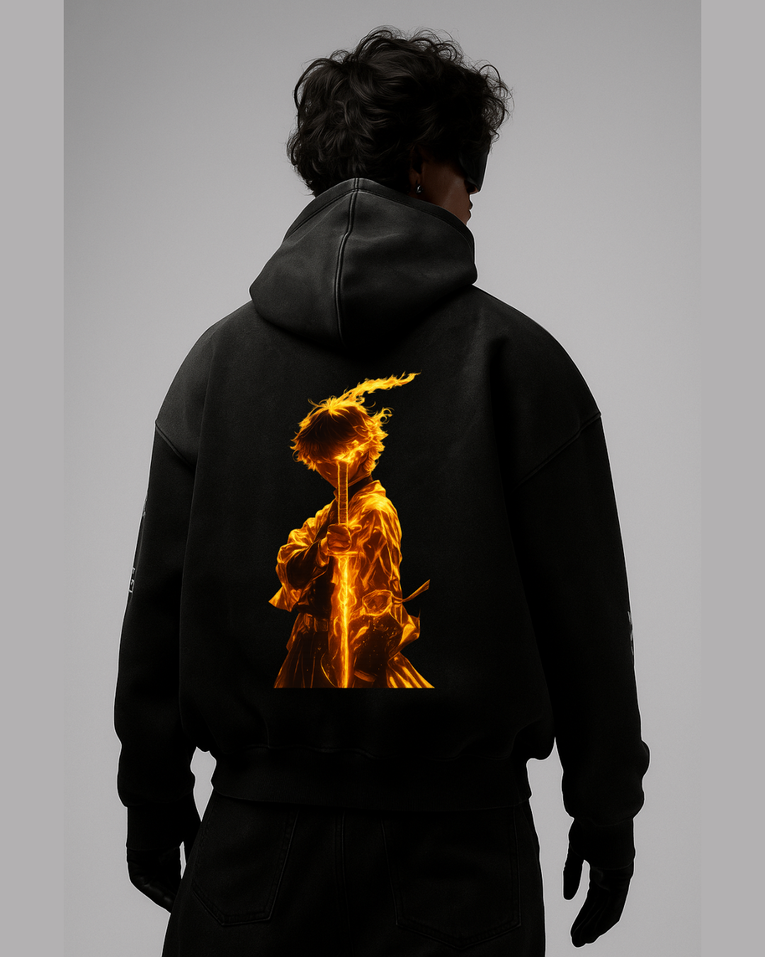 Zenitsu Agatsuma Lightning Fire Oversized Hoodie