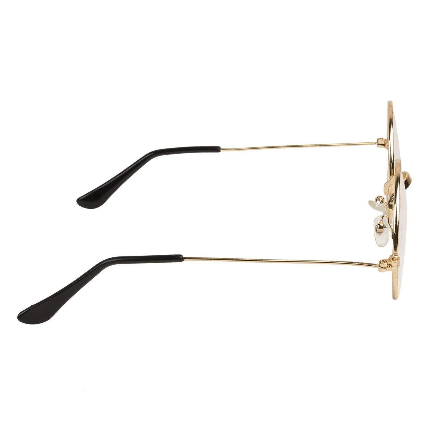 Unisex Clear Golden Round Sunglass