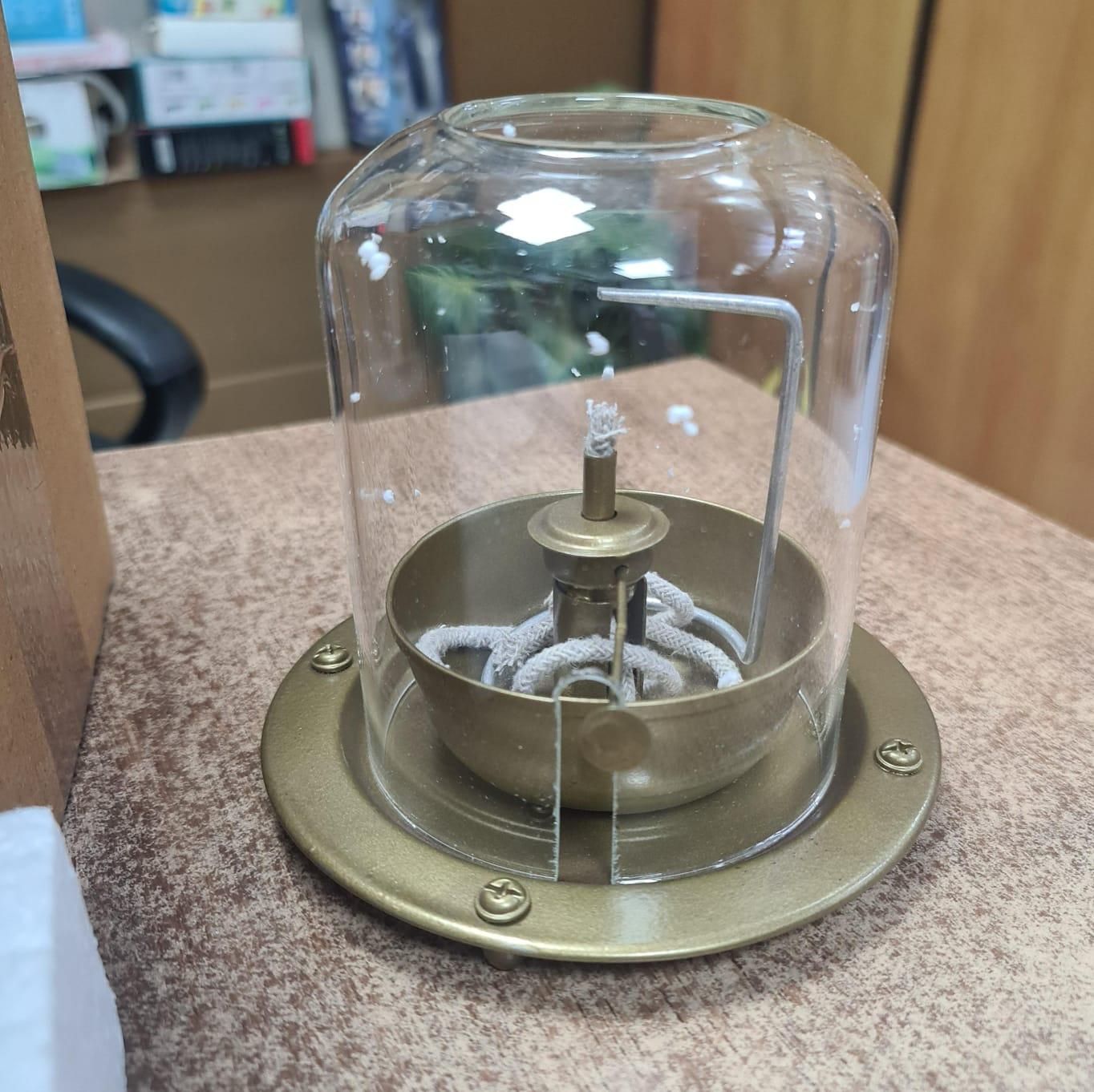 Golden Brass Akhand Diya Oil Lamp with Rotating Wick