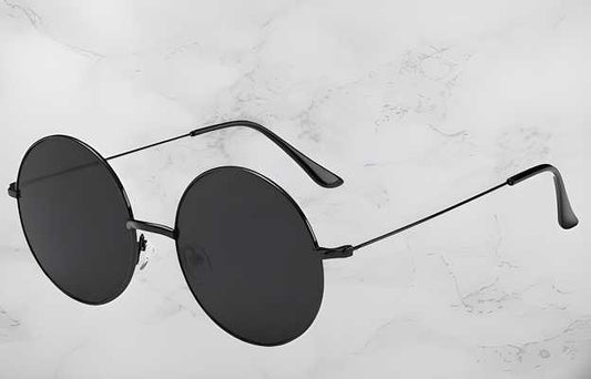 Unisex Black Round Sunglass