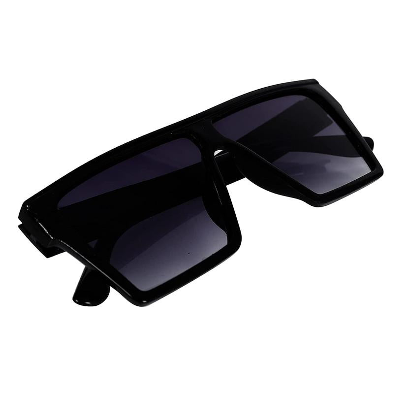 Unisex Black Retro Square Sunglass