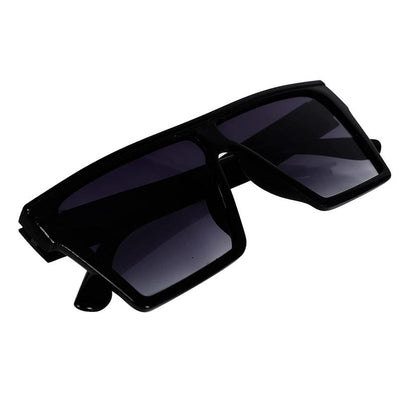Unisex Black Retro Square Sunglass