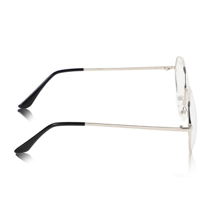 Unisex Clear Silver Round Sunglass