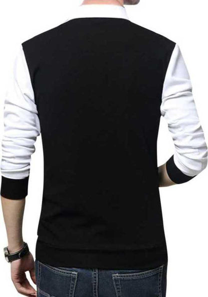 Cotton Blend Color Block Full Sleeves Slim Fit Casual Shirts