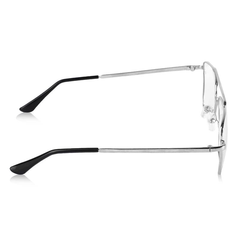 Unisex Clear Silver Round Sunglass