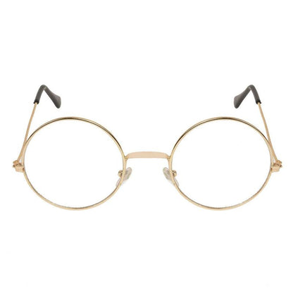 Unisex Clear Golden Round Sunglass