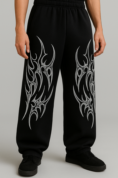 Shadow Wings Wide-Leg Anime Baggy Pants