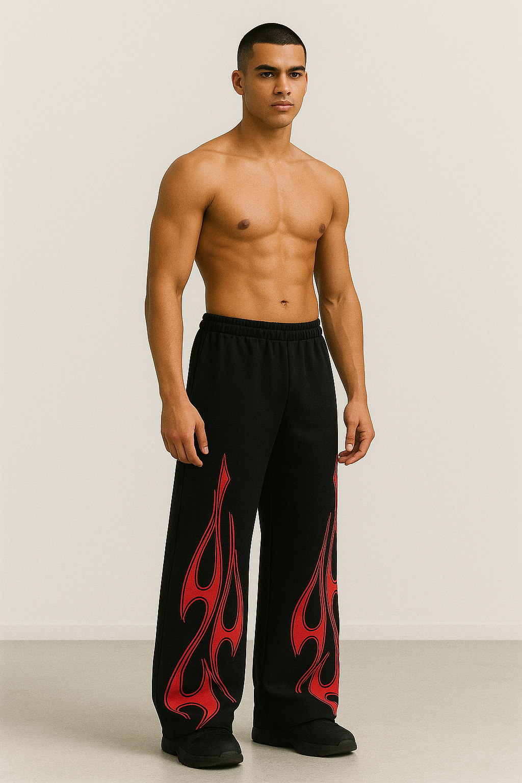 Inferno Flame Baggy Wide-Leg Baggy Pants