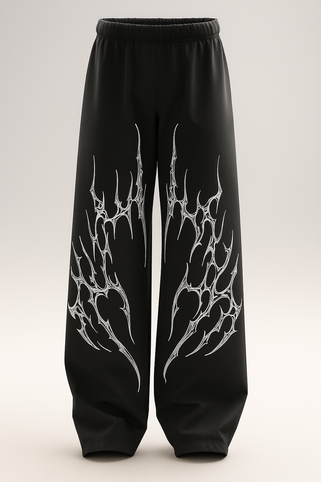 Demonic Tendril Spike Wide-Leg Cyber Goth Pants
