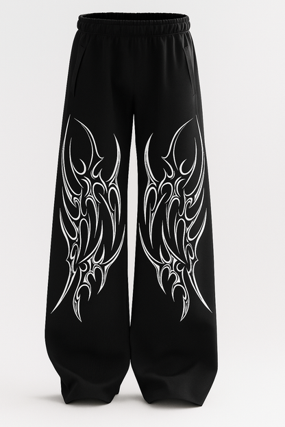 Shadow Wings Wide-Leg Anime Baggy Pants