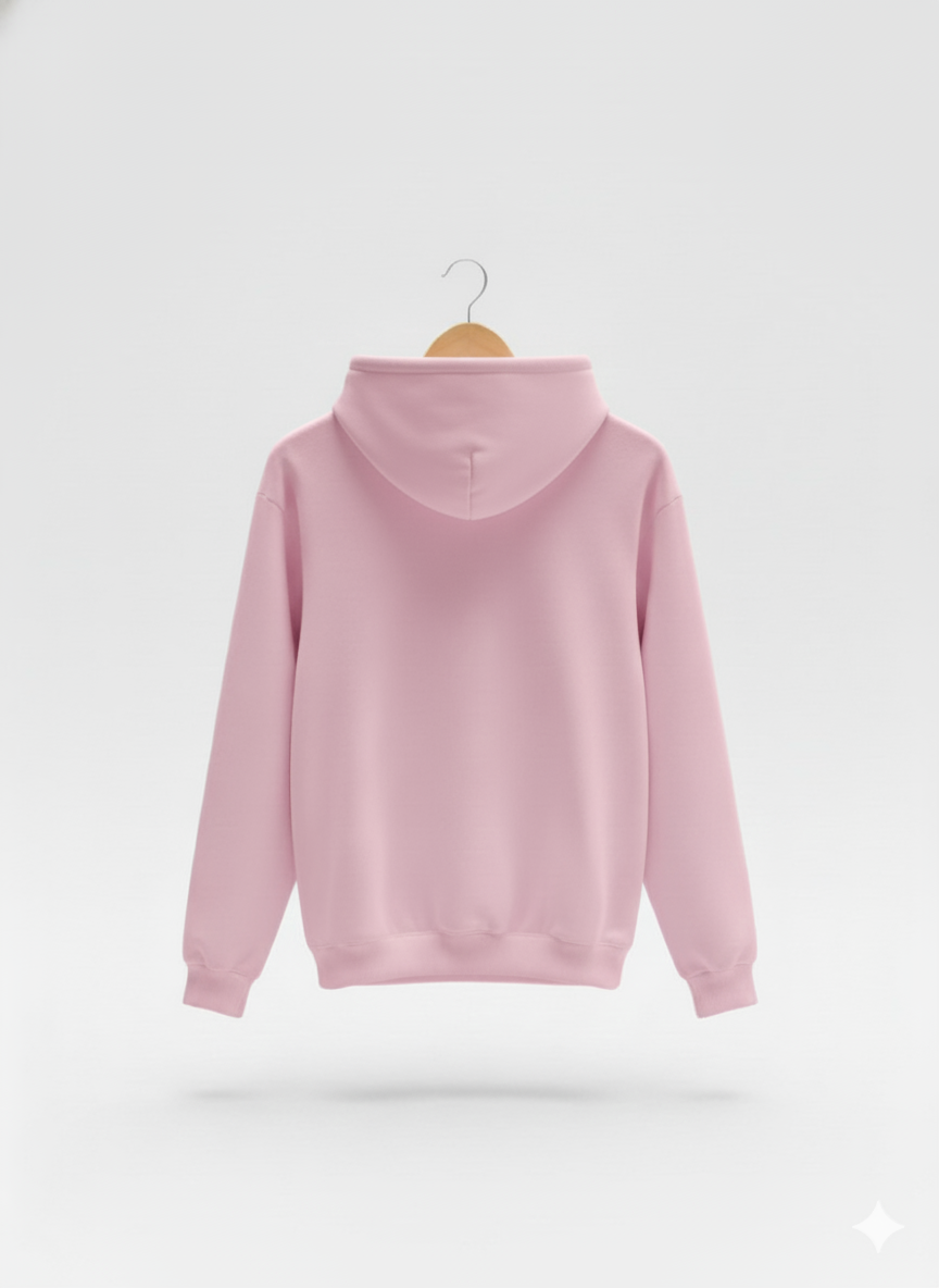 Plain Pink on the go Hoodie