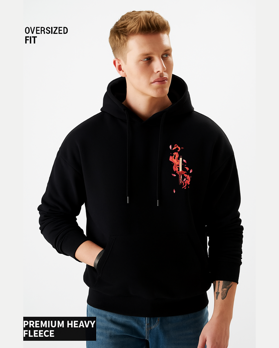 Tanjiro Kamado Silhouette Art Black Hoodie