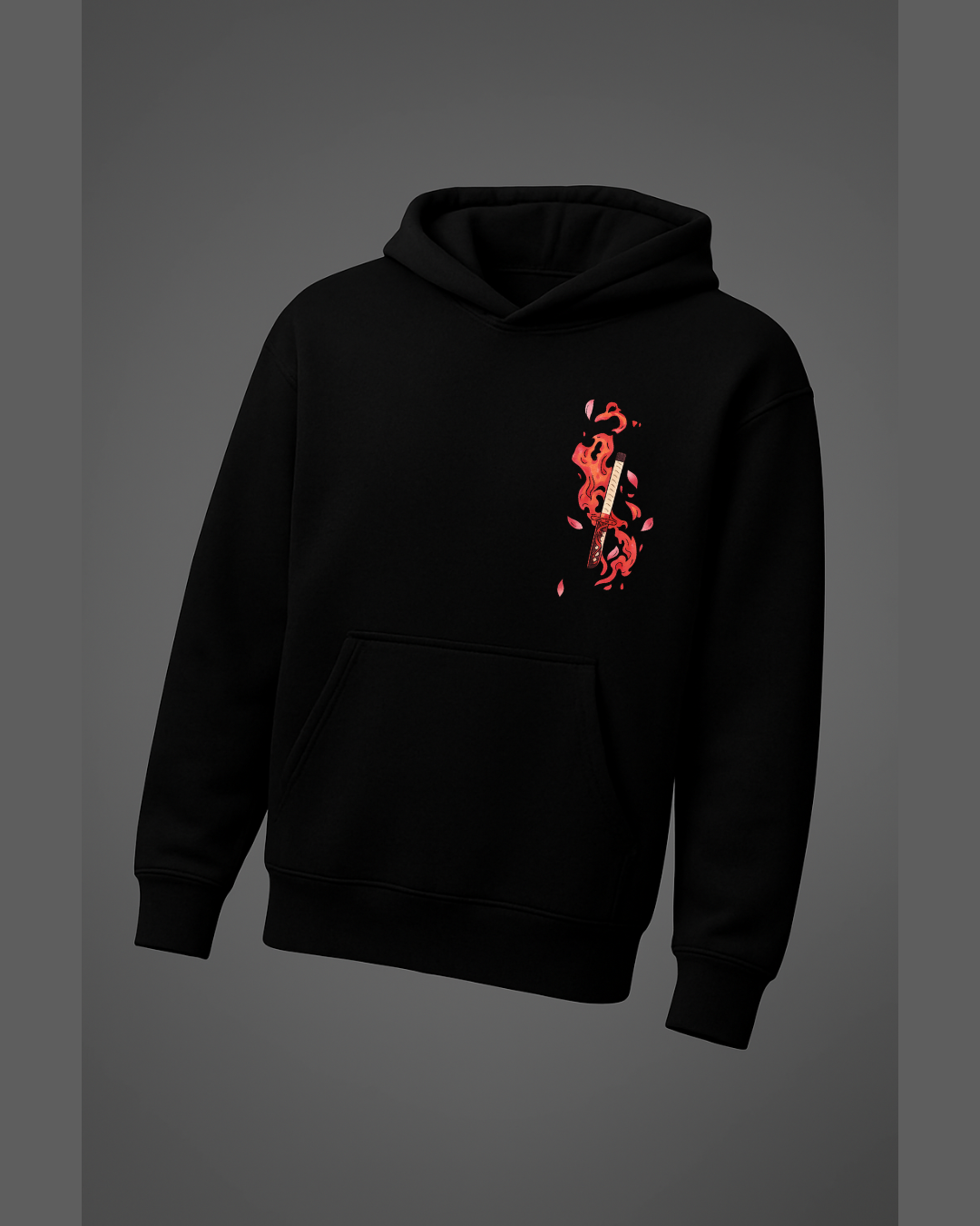 Tanjiro Kamado Silhouette Art Black Hoodie