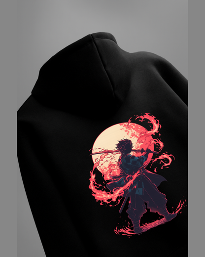 Tanjiro Kamado Silhouette Art Black Hoodie