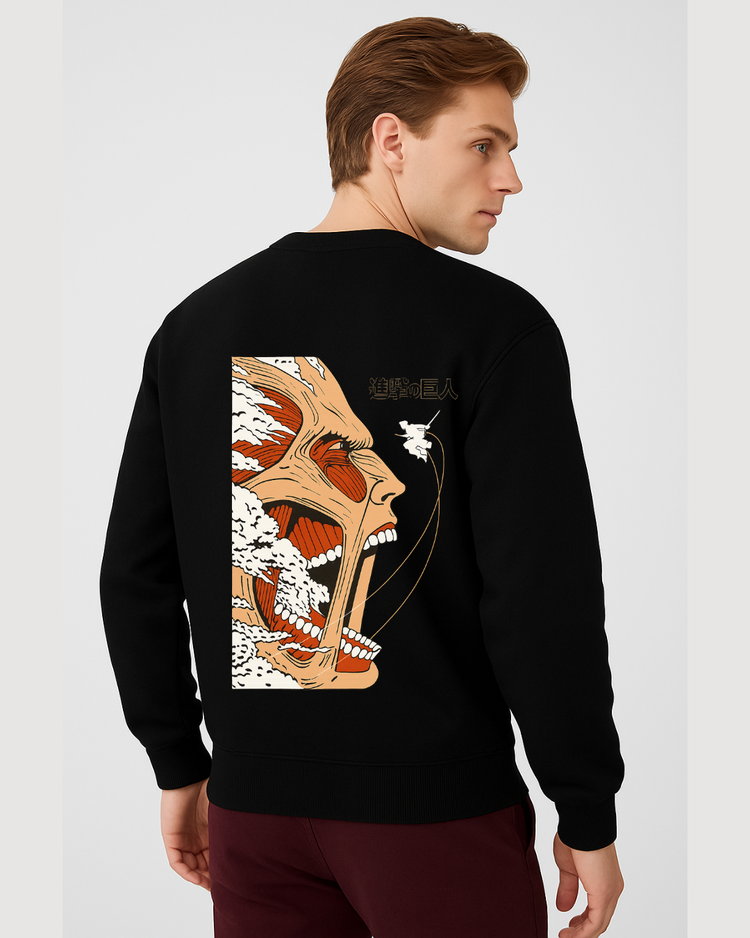 Attack on Titan Colossal Titan Scream Black Sweatshirt