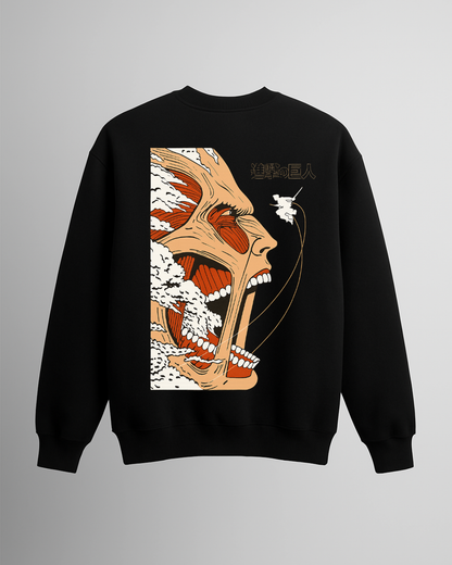 Attack on Titan Colossal Titan Scream Black Sweatshirt