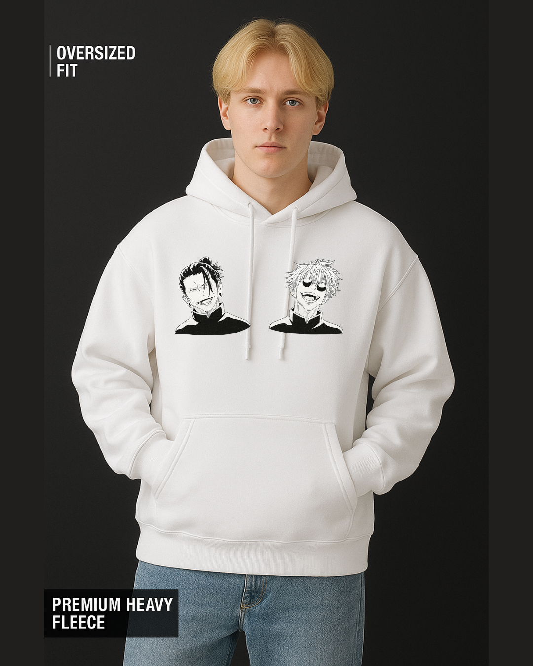 Gojo and Geto Black & White Best Friends Hoodie