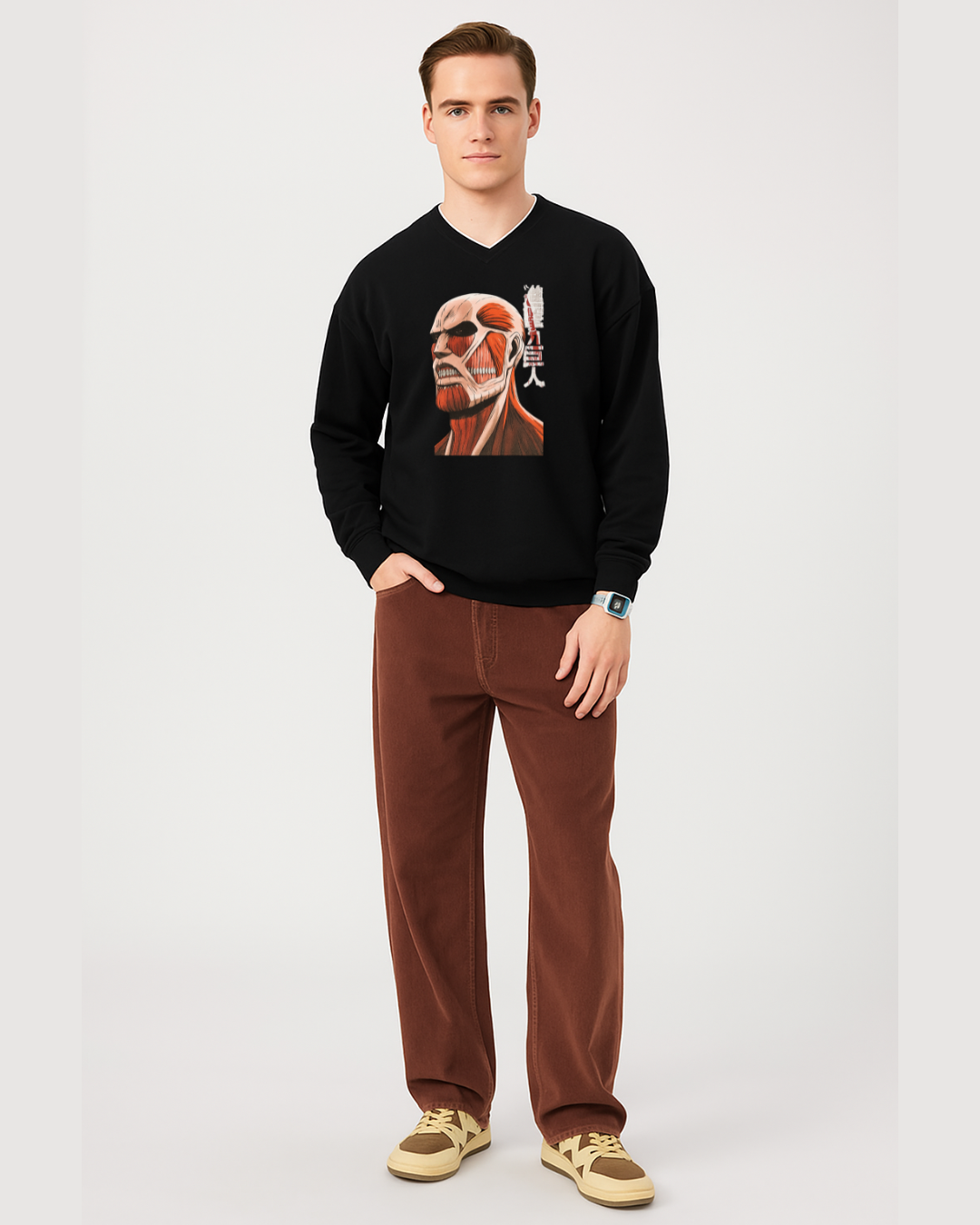 Attack on Titan Colossal Titan Scream Black Sweatshirt