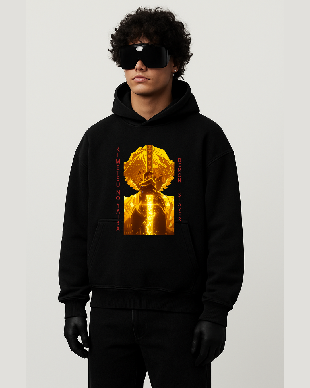 Zenitsu Agatsuma Lightning Fire Oversized Hoodie