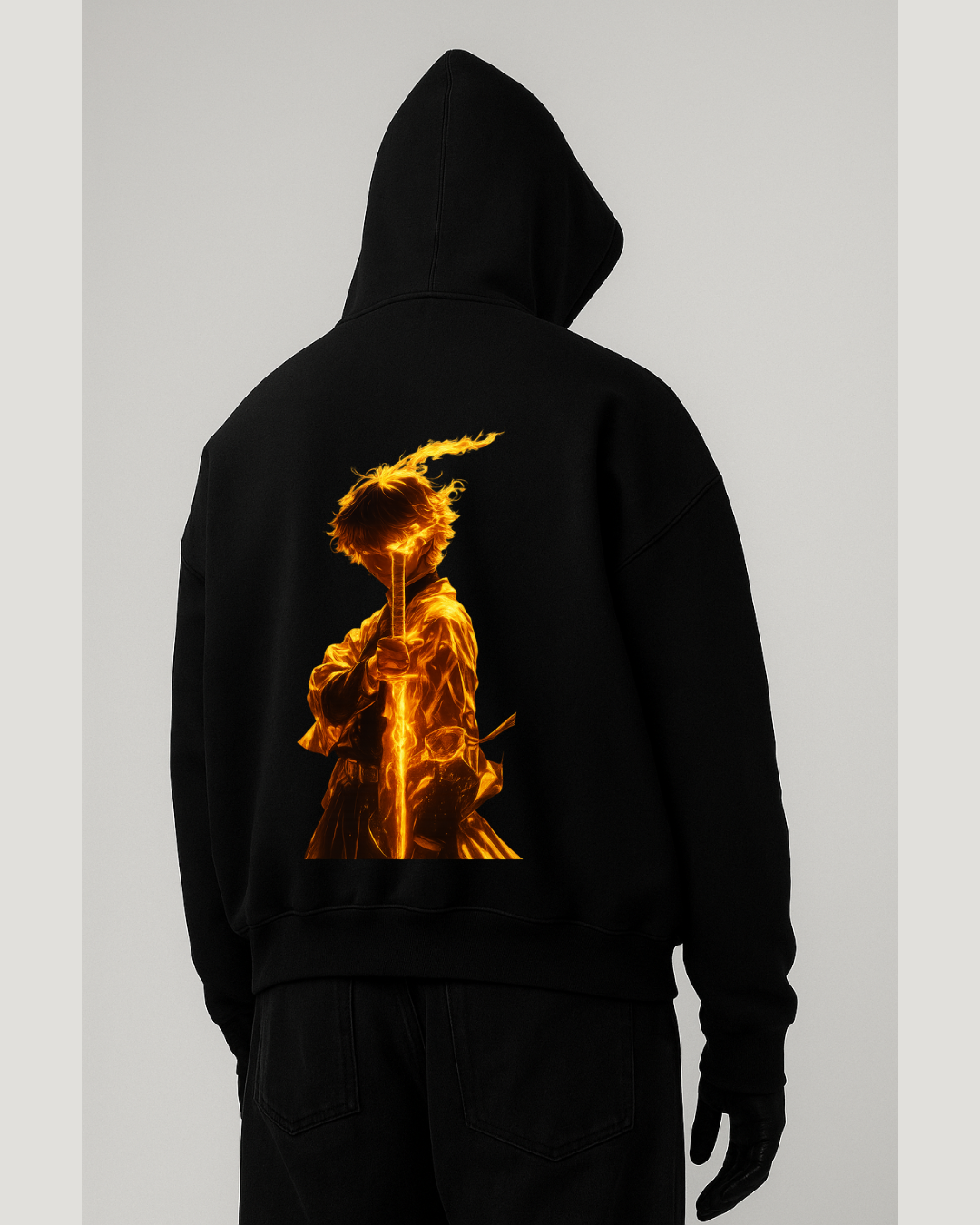 Zenitsu Agatsuma Lightning Fire Oversized Hoodie