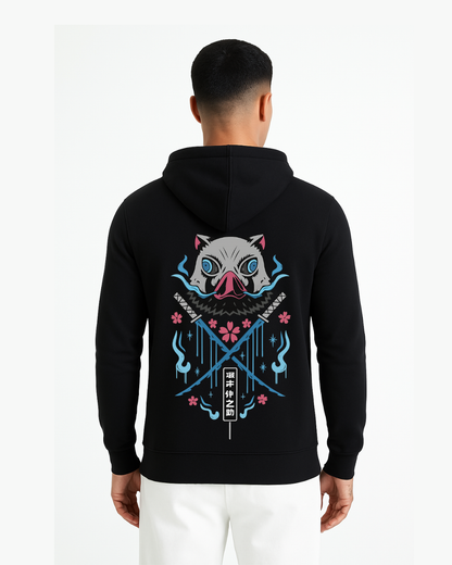 Inosuke Hashibira Boar Mask & Swords Zipper