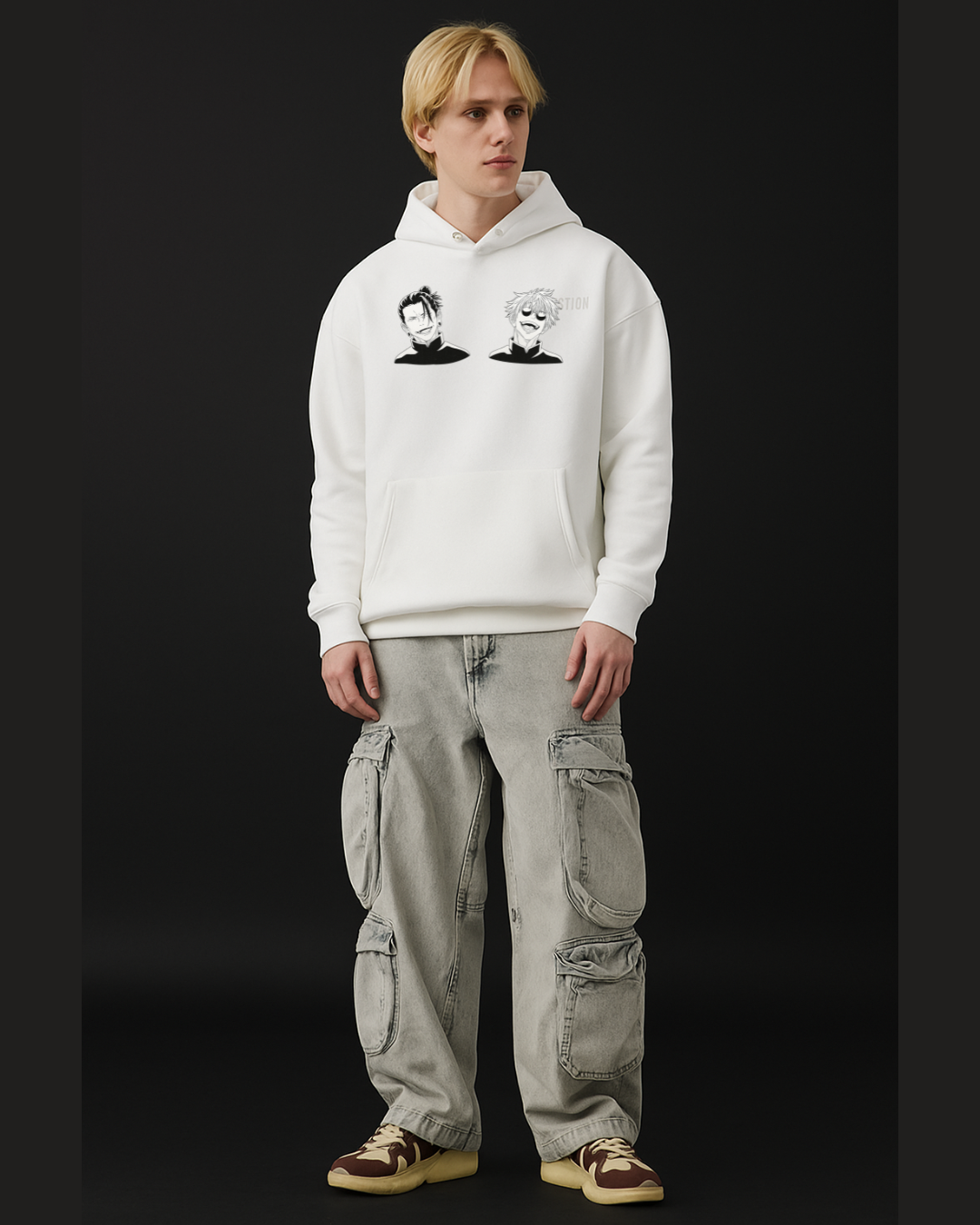 Gojo and Geto Black & White Best Friends Hoodie