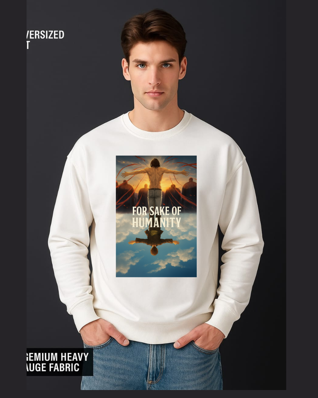 Eren Yeager For Sake of Humanity Duality Sweatshirt