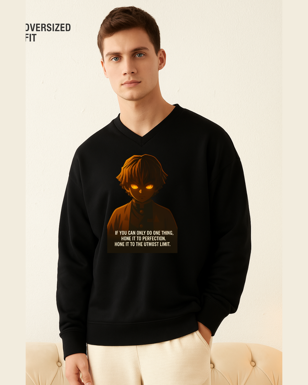 Zenitsu Thunder Breathing Oversized Crewneck